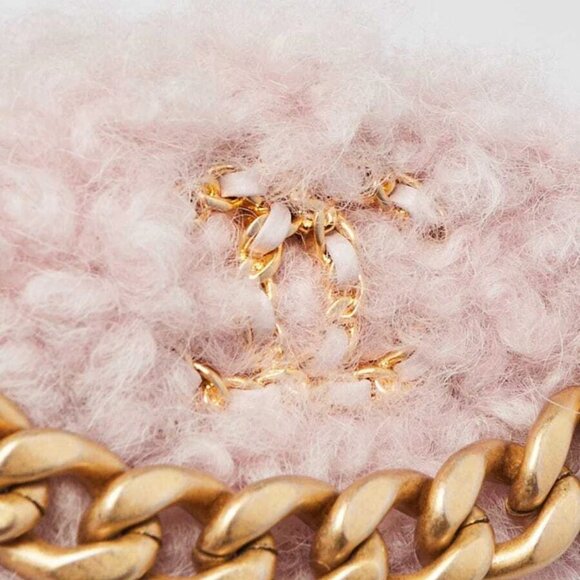 Chanel Pink Shearling Sheepskin Chanel 19 Round Clutch Bag - Picture 5 of 11